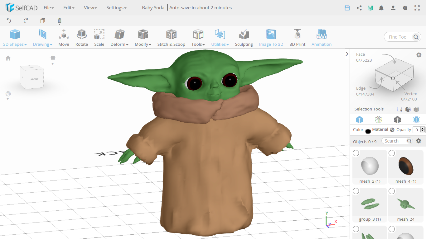 Esculpir un modelo en 3D con SelfCAD