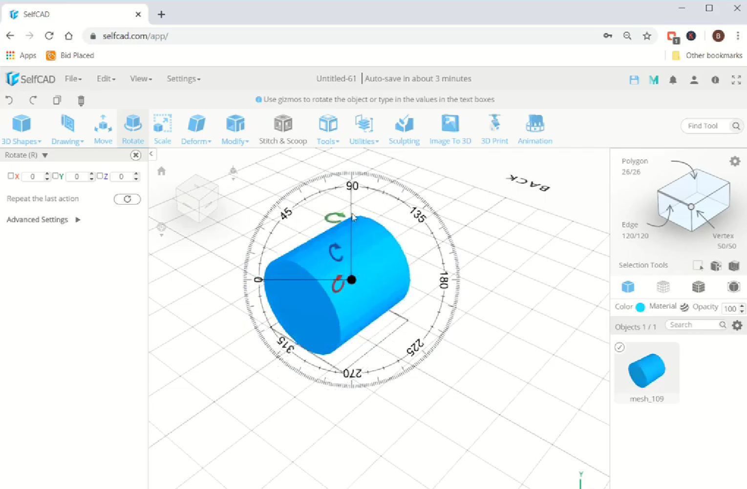 Rotación del diseño 3D
