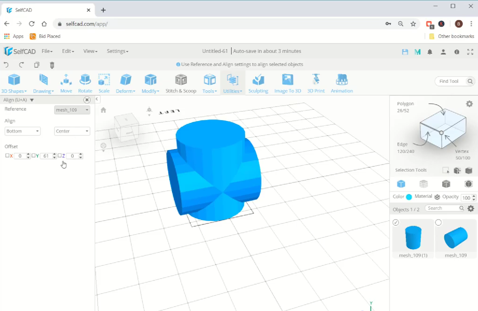 Alineando los diseños 3D juntos
