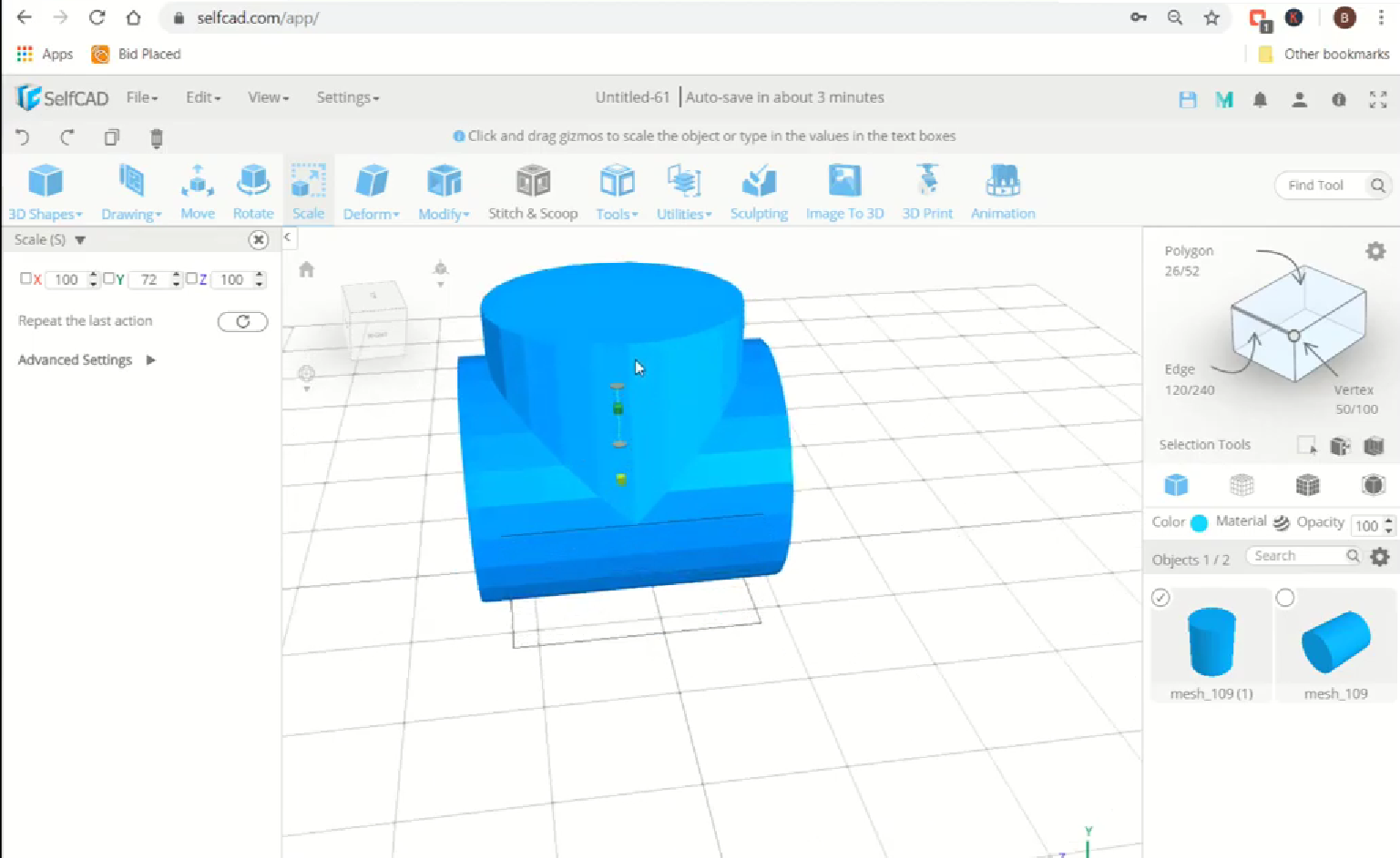 Escala de los diseños 3D