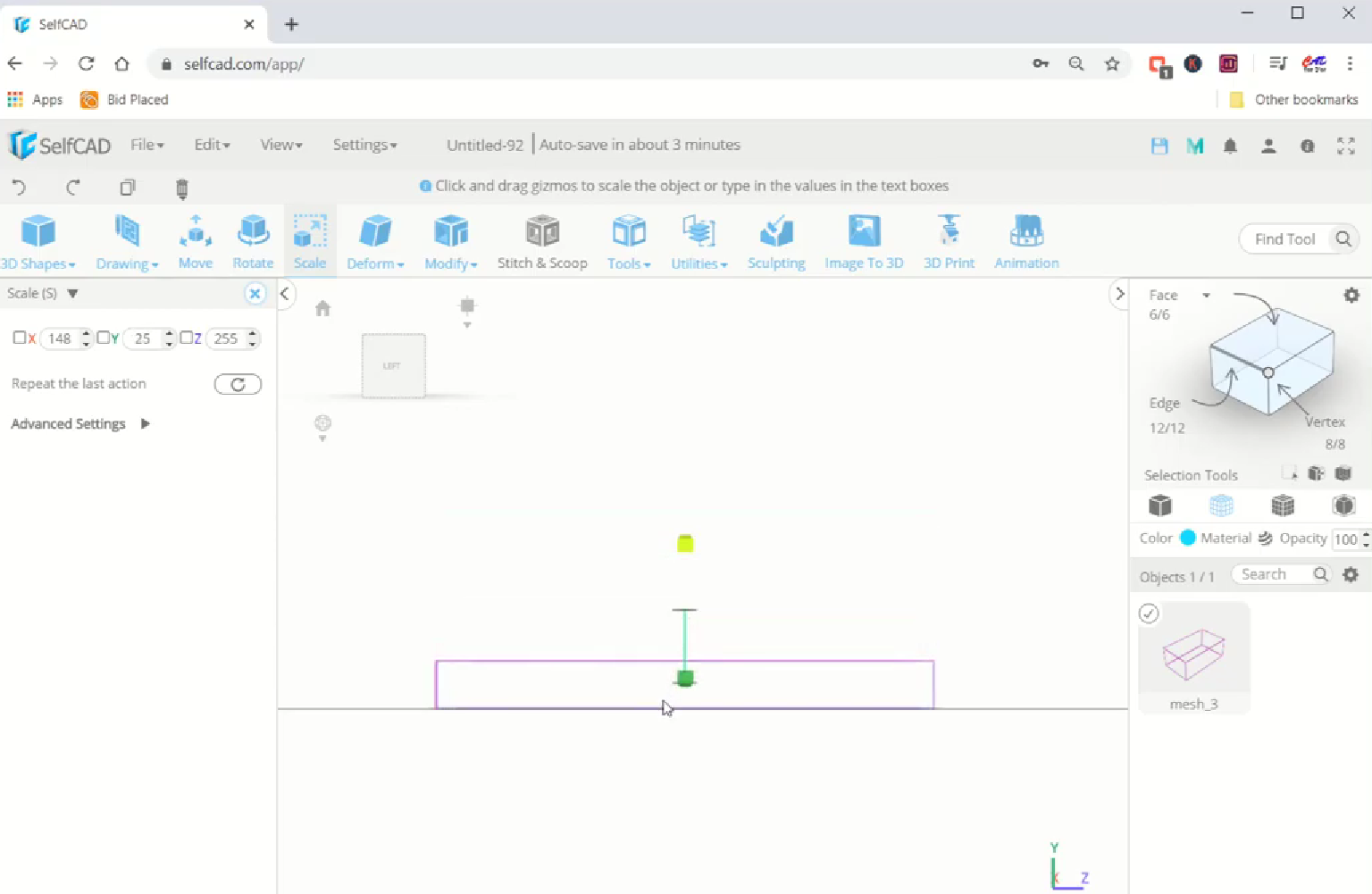 Posicionamiento del modelo 3D