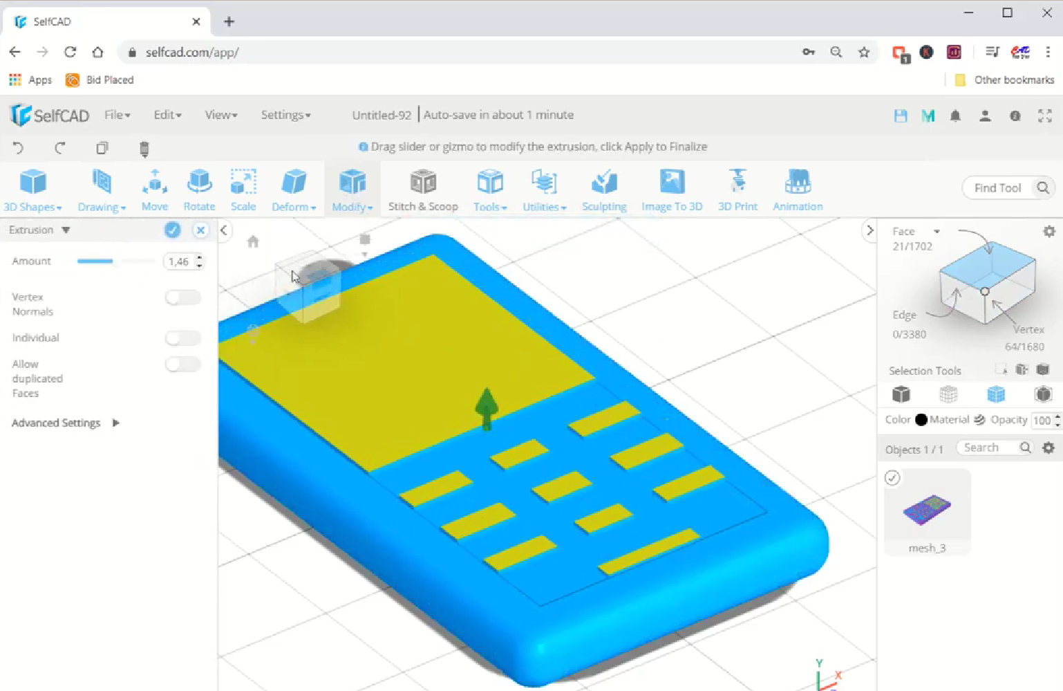 Extrusión del diseño