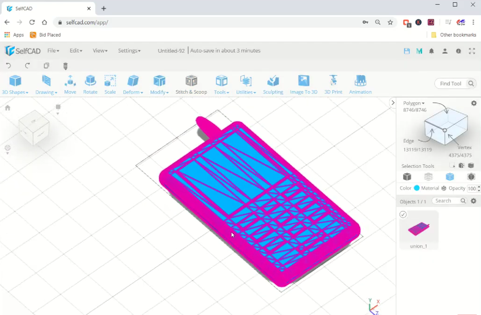 El diseño 3D final del teléfono