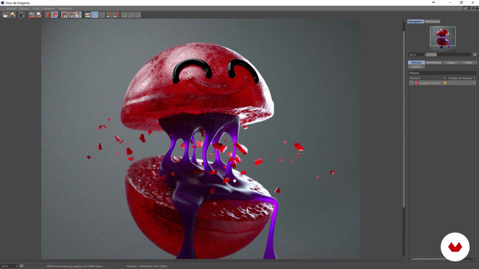 Materiales, luces y render en Cine 4D 2 |  "Creación de personajes con ZBrush y Cine 4D"  (zigor) |  Domestika