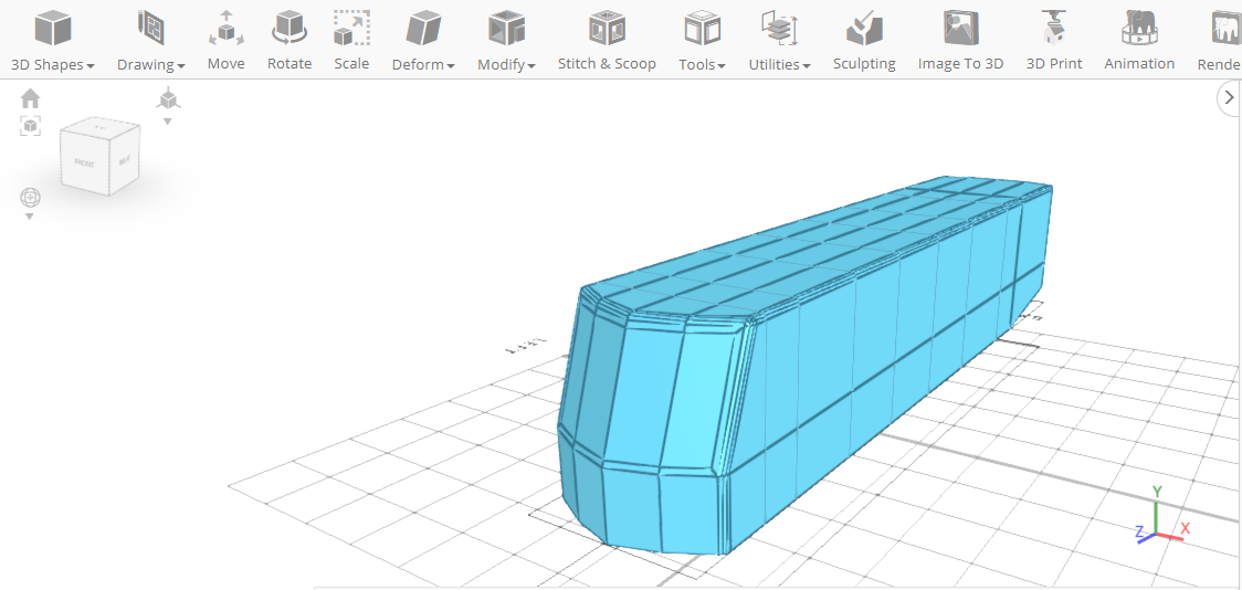 Aplicando un recuadro para modificar los vértices del objeto 3D