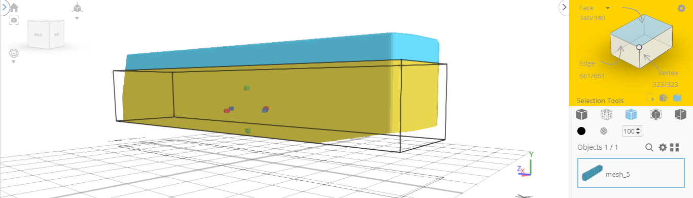 Utilizando la selección de cubos para modificar el objeto