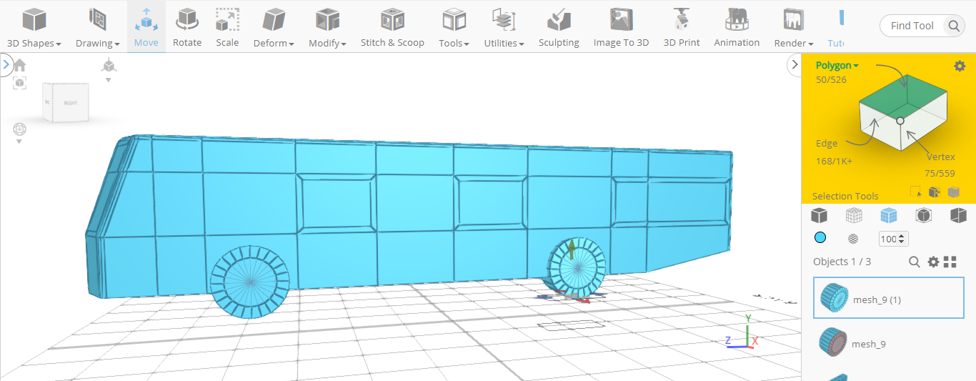 Diseño 3D del otro neumático