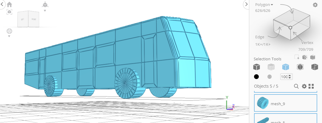 El diseño 3D después de utilizar la herramienta espejo