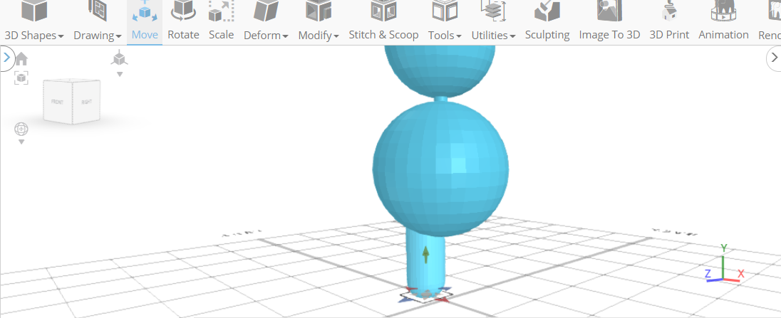 Mover los objetos en 3D para que se asienten bien