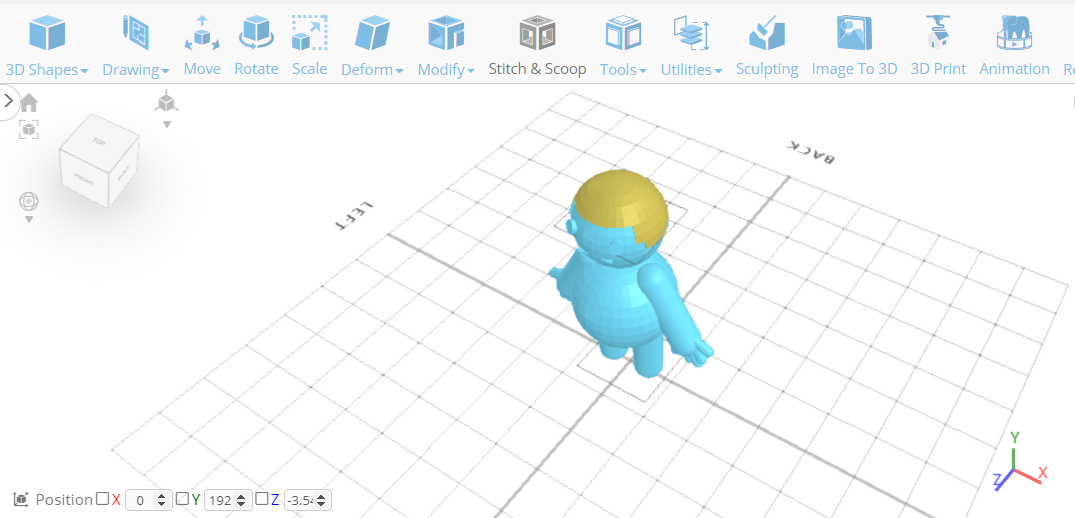 El modelo 3D después de aplicar el color