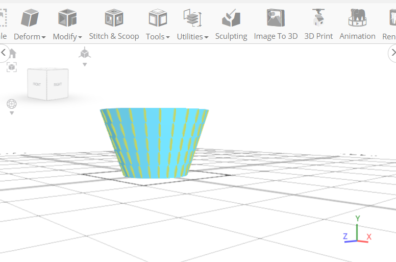 seleccionando los bordes del modelo 3D