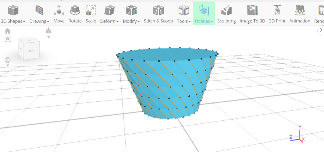 Modificación adicional del modelo 3D para crear la red
