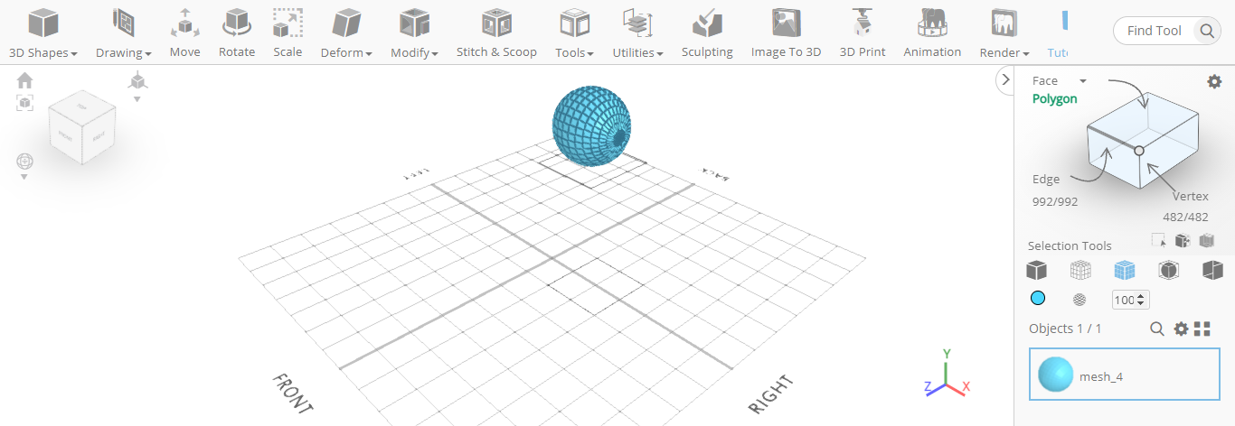 Seleccione el modo wireframe