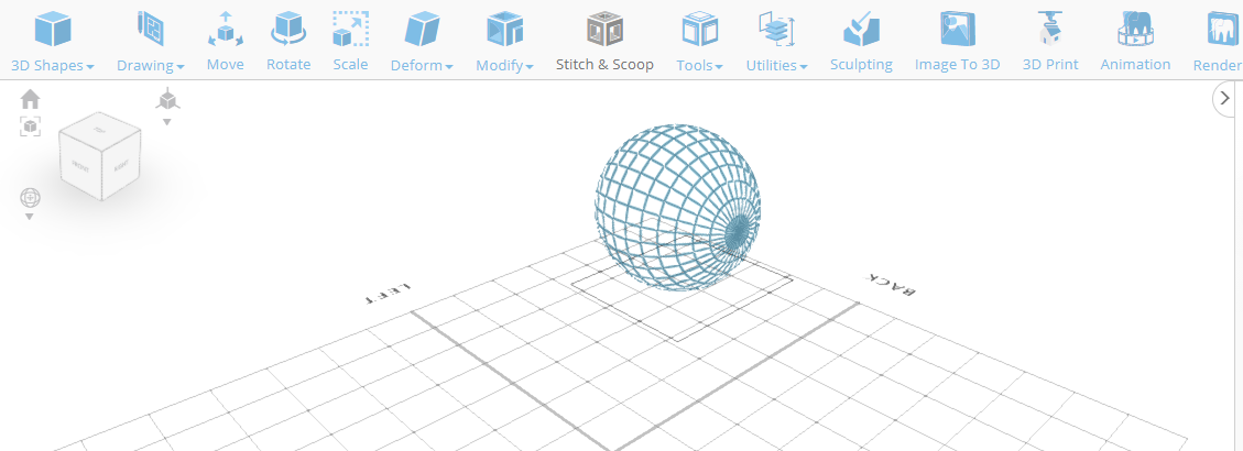 El diseño 3D después de activar ninguna eliminación