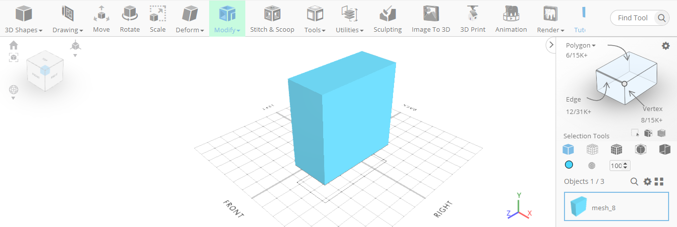 Creación de un cubo