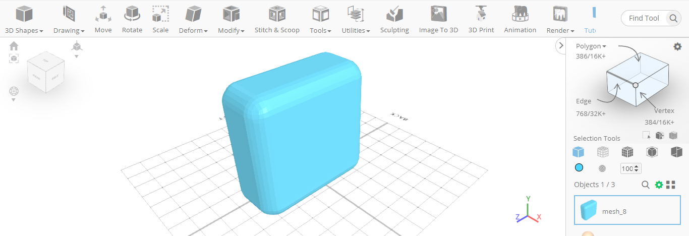 Modificación del cubo con la herramienta Filete