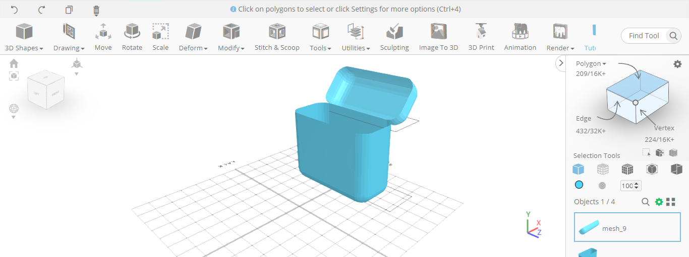Modificando el cubo para crear una funda Airpods