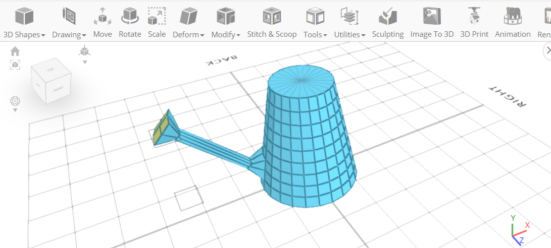 El modelo después de aplicar la extrusión