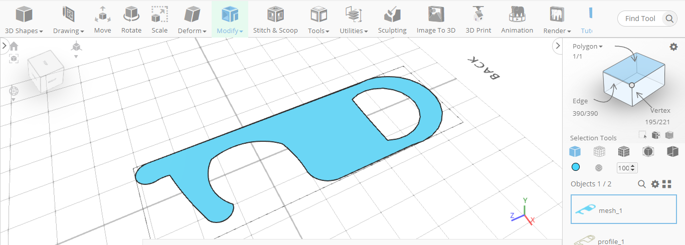 Se elimina el modelo 3D después de la parte seleccionada