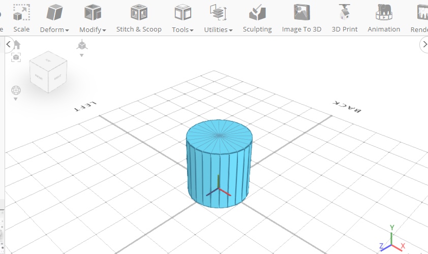 Diseño 3D de un sello en un software de modelado 3D