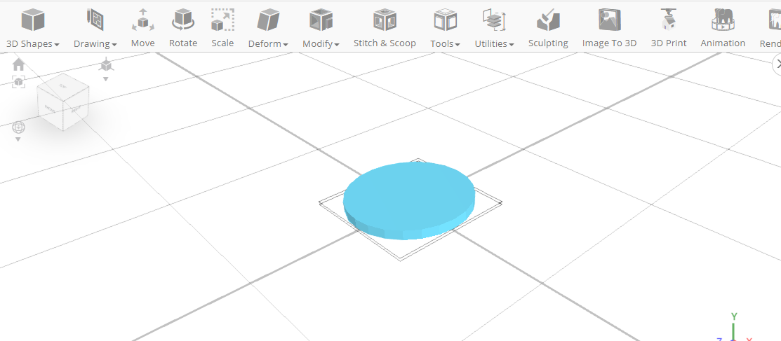 Diseño 3D de un sello en un software de modelado 3D