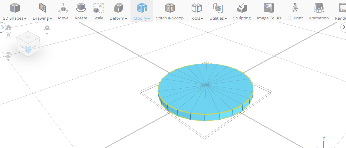 Diseño 3D de un sello en un software de modelado 3D