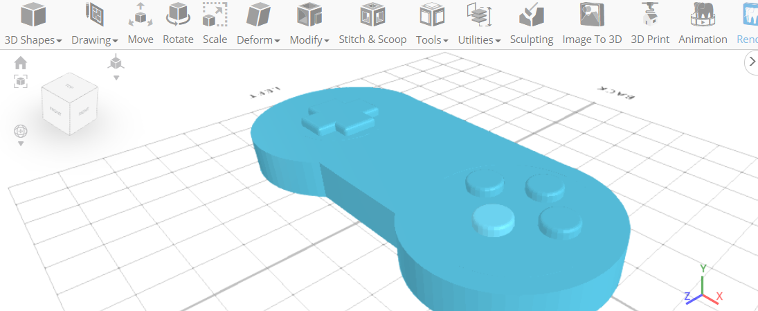 Diseño 3D de un controlador de vídeo