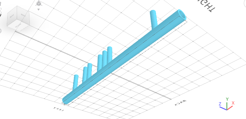 Diseño 3D de una flauta en un software de modelado 3D