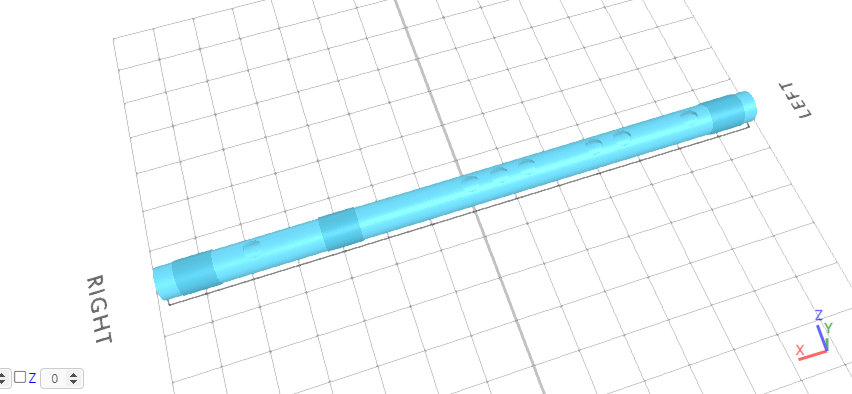 Diseño 3D de una flauta en un software de modelado 3D